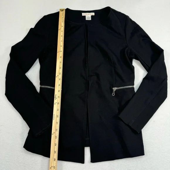Peyton Jenson Open Front Blazer Jacket Womens Size XS Black - Picture 6 of 7